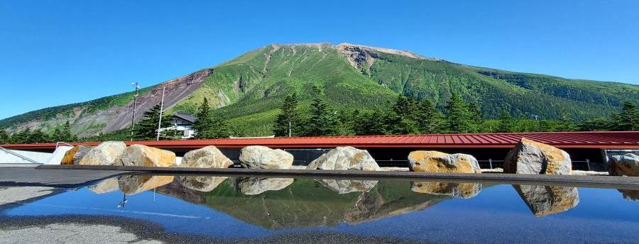 王滝村田の原から見た御嶽山の写真