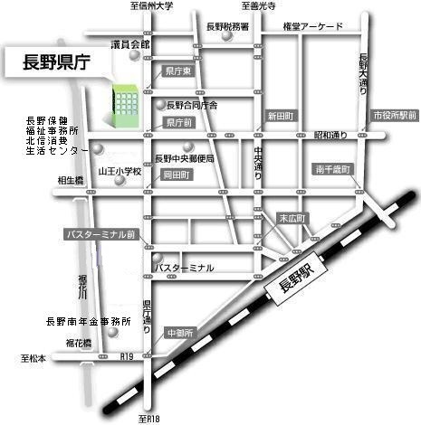 長野県庁の地図